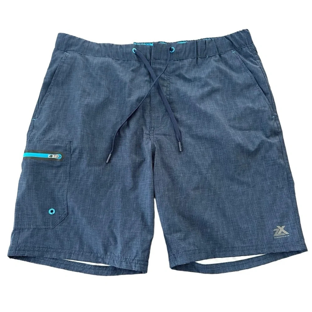 NWT Zeroxposur men’s Large Navy Blue Swim Shorts Lined UV Protection Trunks New